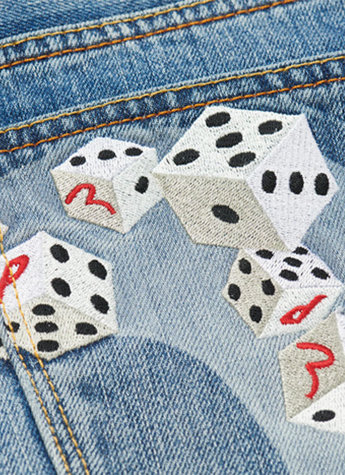Palace Evisu Dice Denim Jeans Light Wash - Image 3