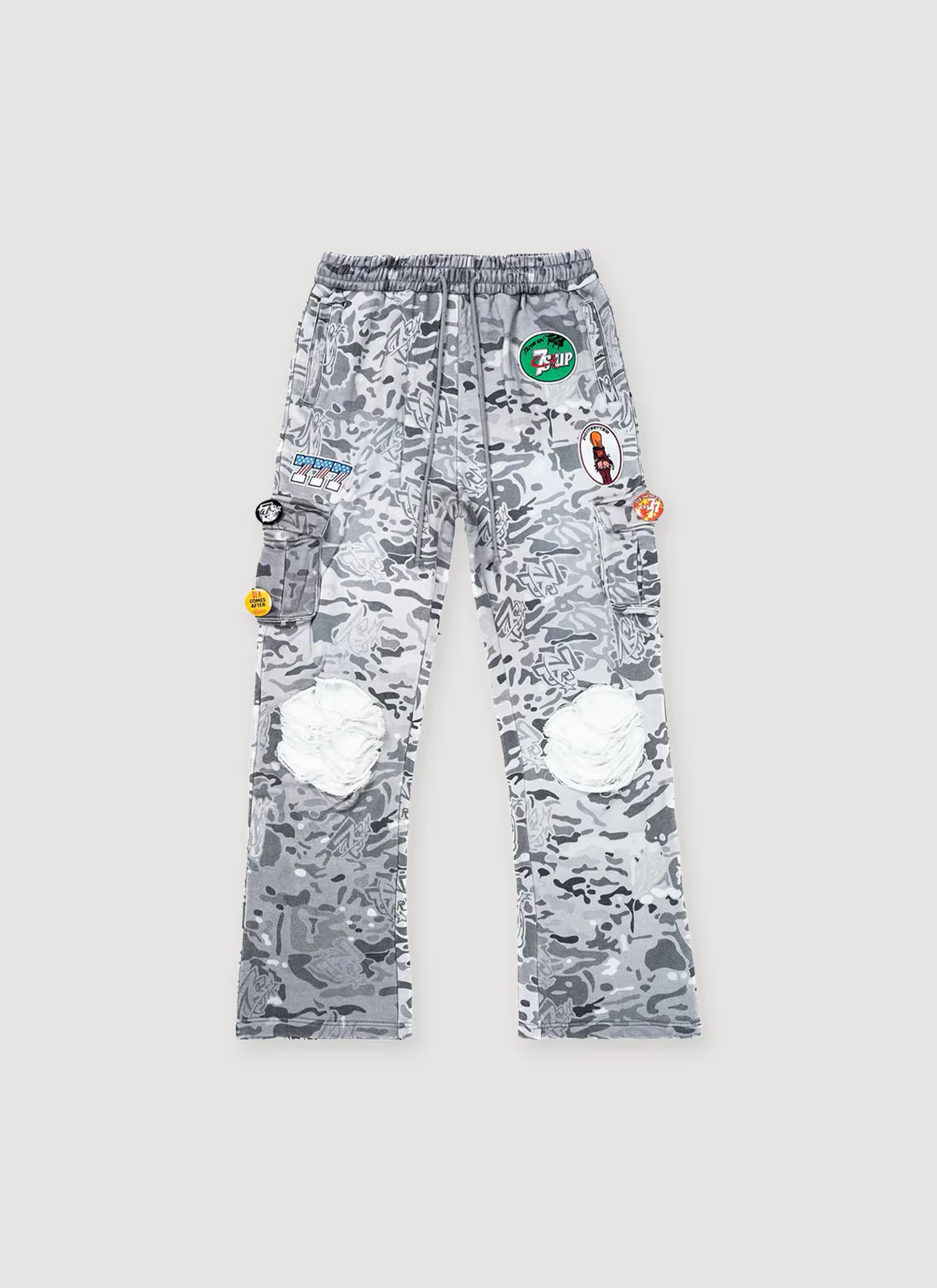 Triple Sevens Patchwork 7s Cargo Sweatpants Camo