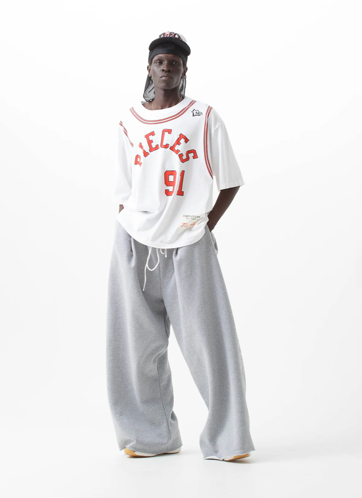 Pieces 91 Jersey Tee White - Image 5