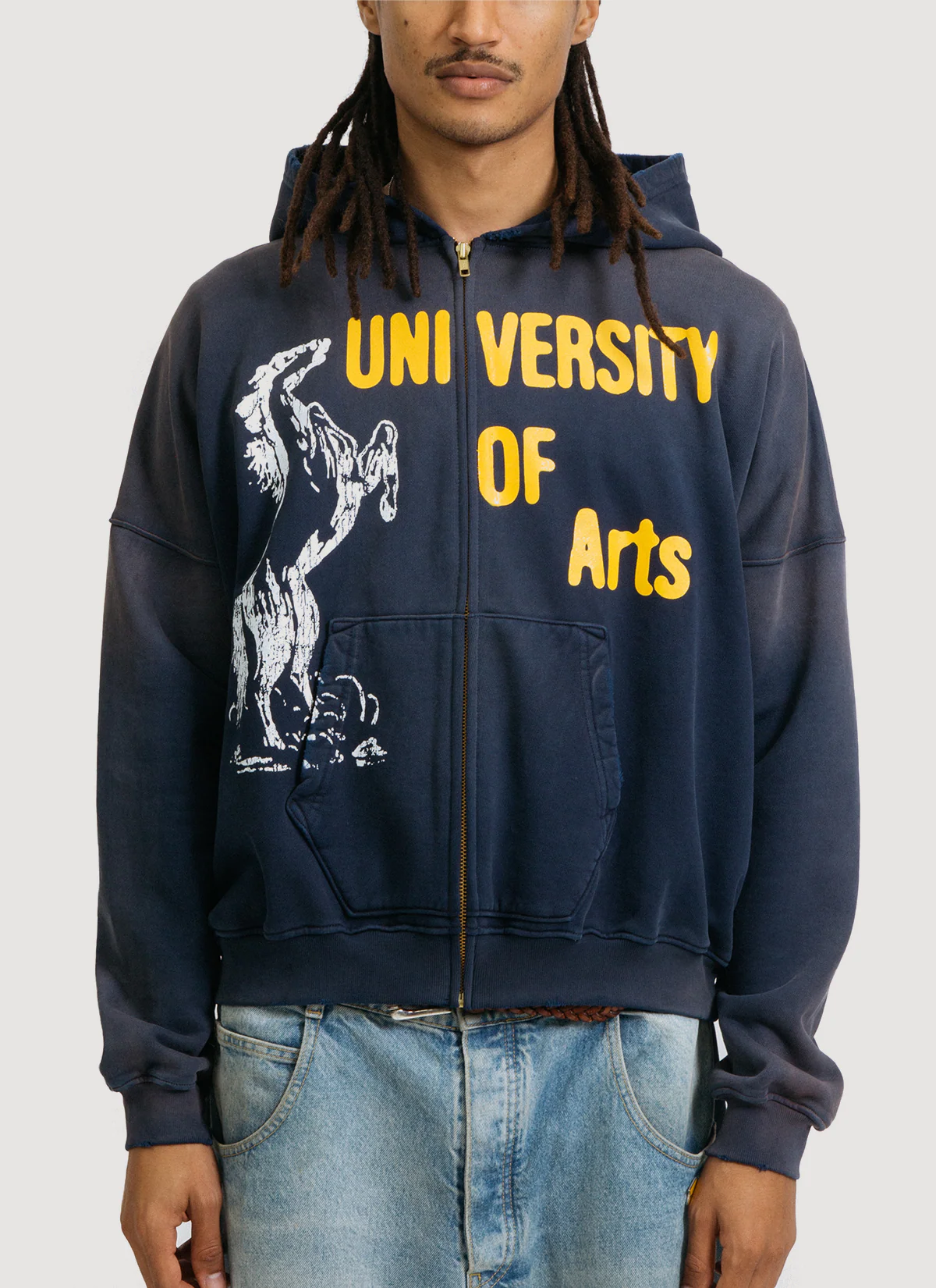 Pieces Academia Zippered Sweatshirt Vintage Navy - Image 3