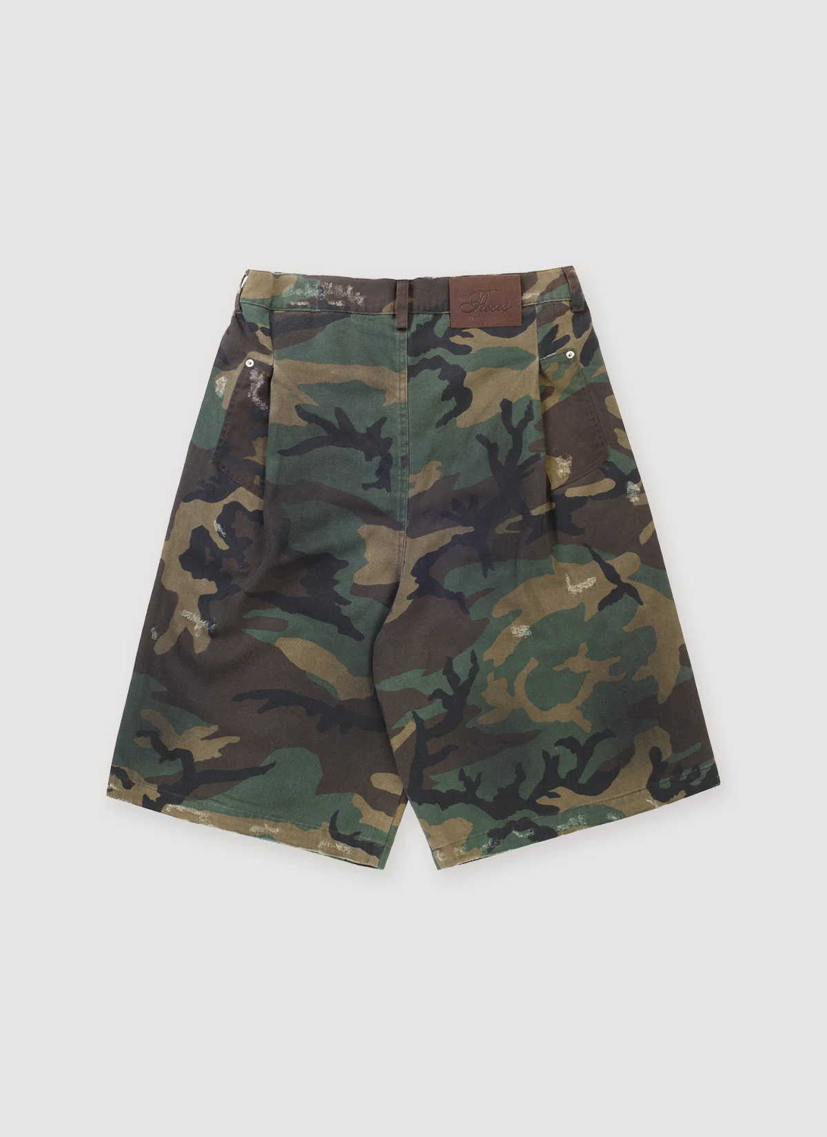 Pieces Back Pleat Shorts Dirty Camo - Image 2