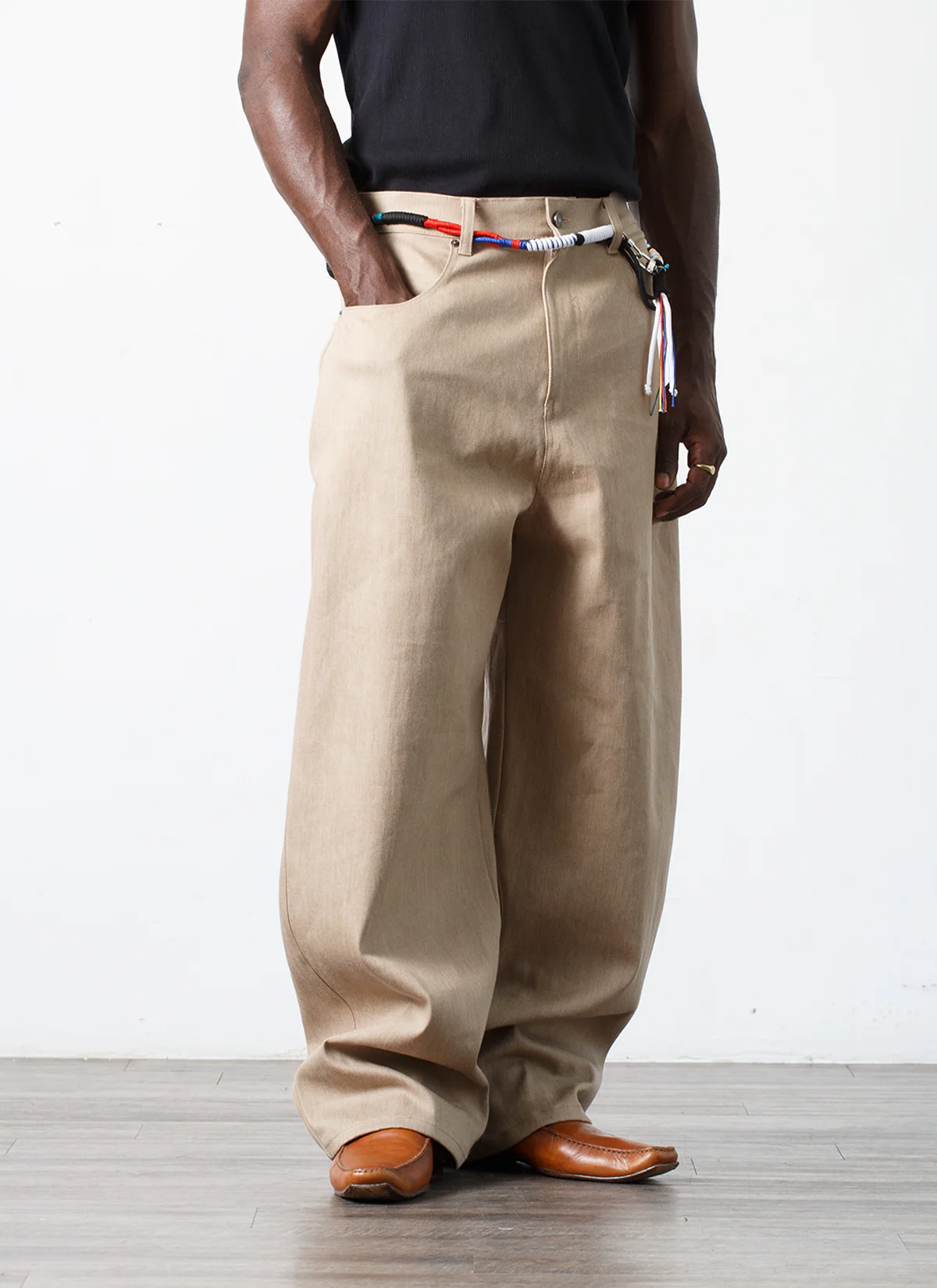 Pieces Back Pleated Trousers Dust - Image 5
