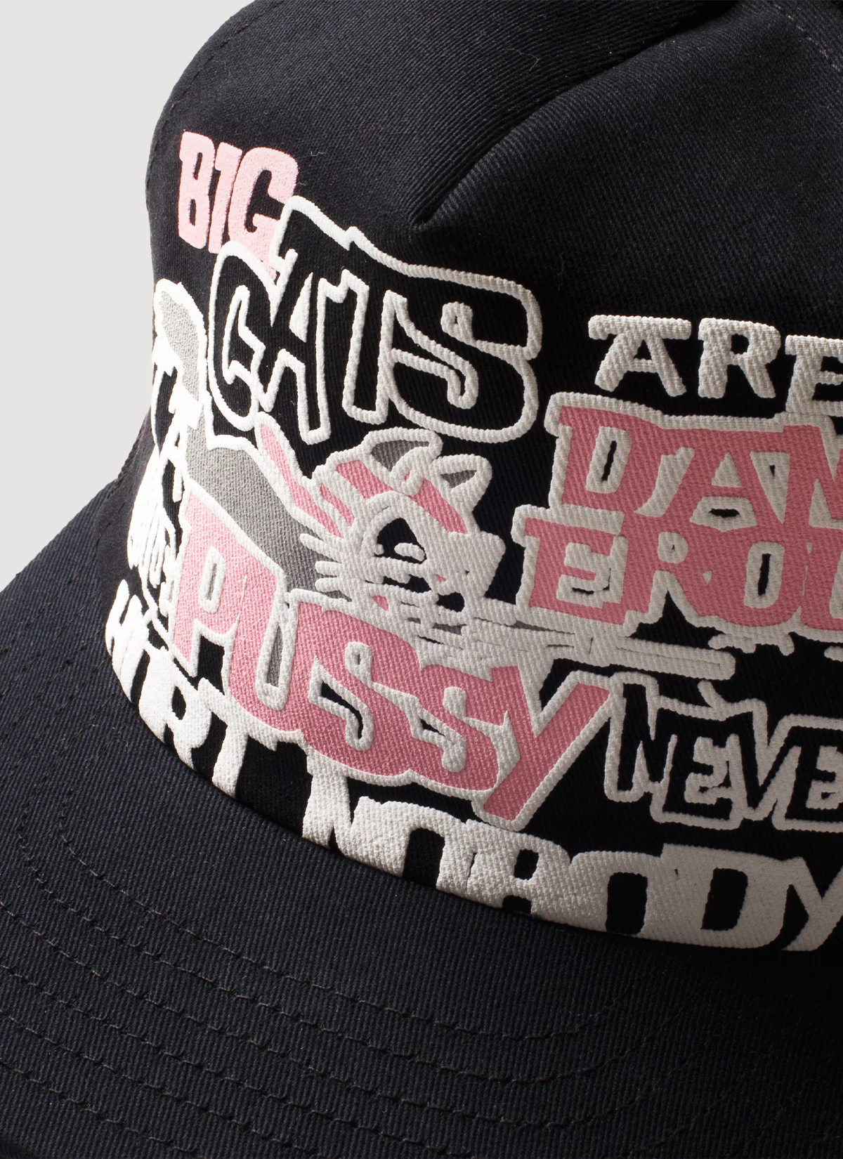 Pieces Big Cat Trucker Hat Black Pink - Image 3
