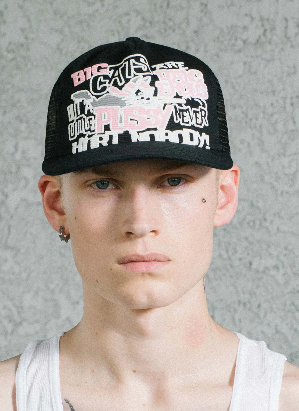 Pieces Big Cat Trucker Hat Black Pink - Image 4