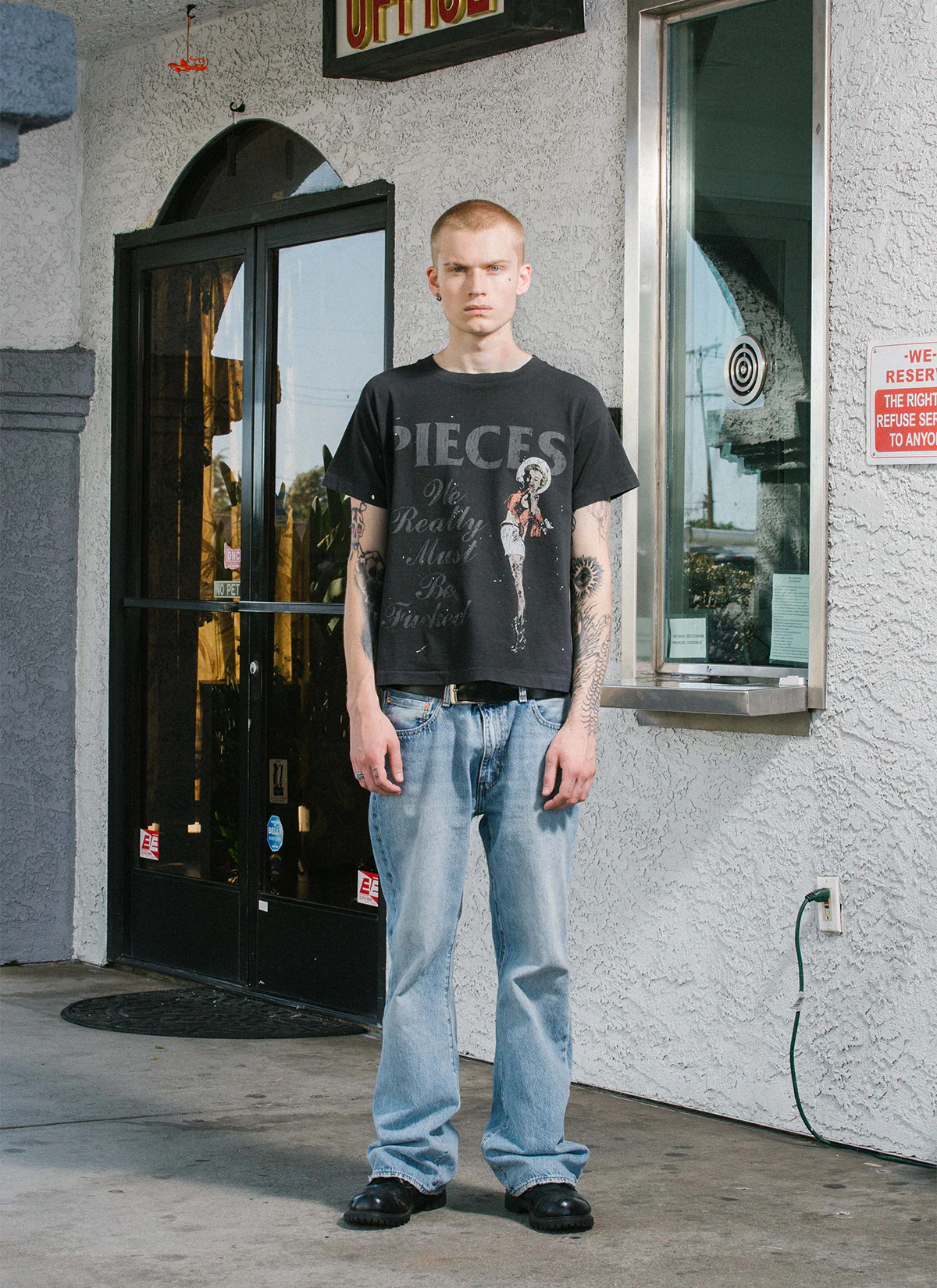 Pieces F***ed Tee Vintage Black - Image 5
