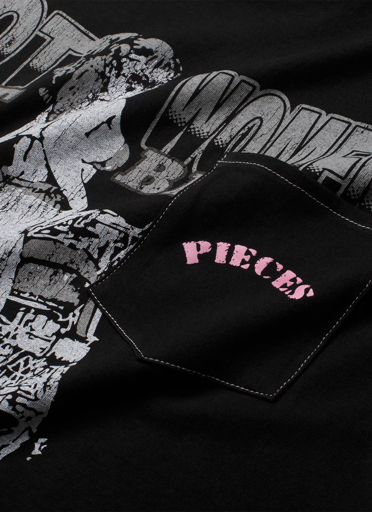 Pieces Fast Bikes Pocket Tee Vintage Black - Image 3
