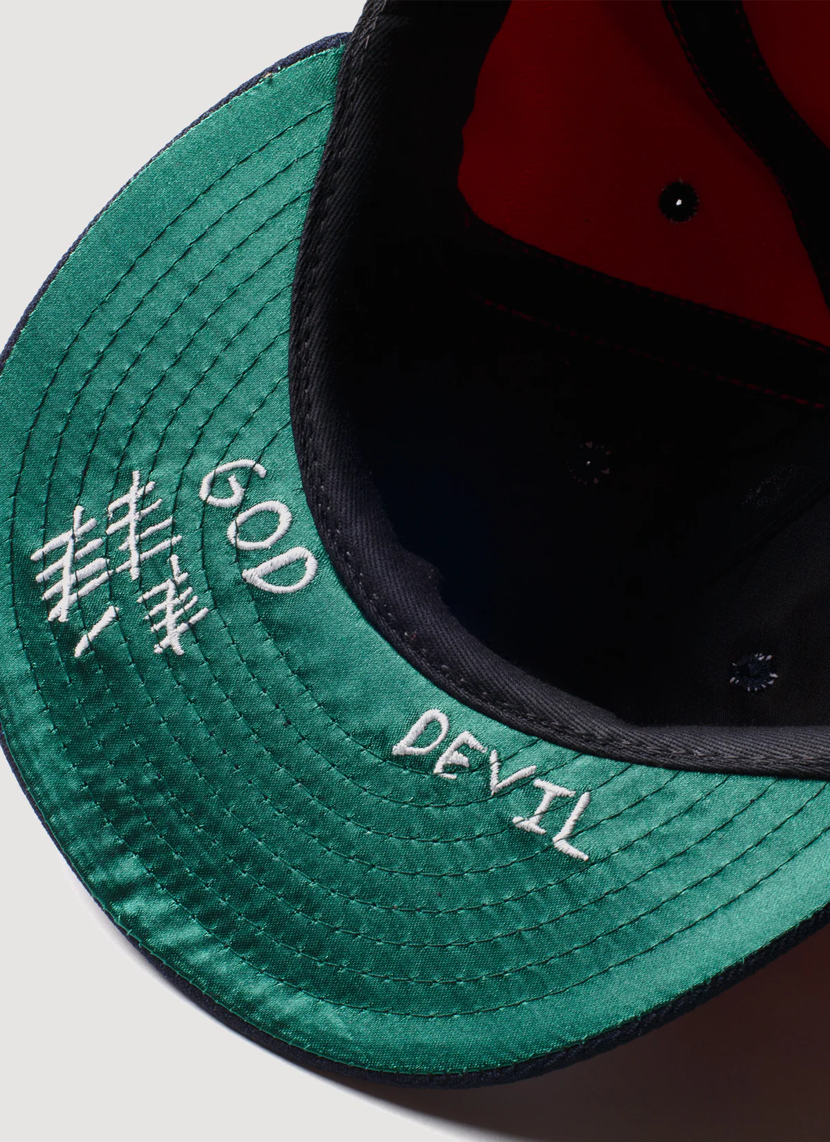Pieces God vs Devil Baseball Cap Red Navy - Image 4