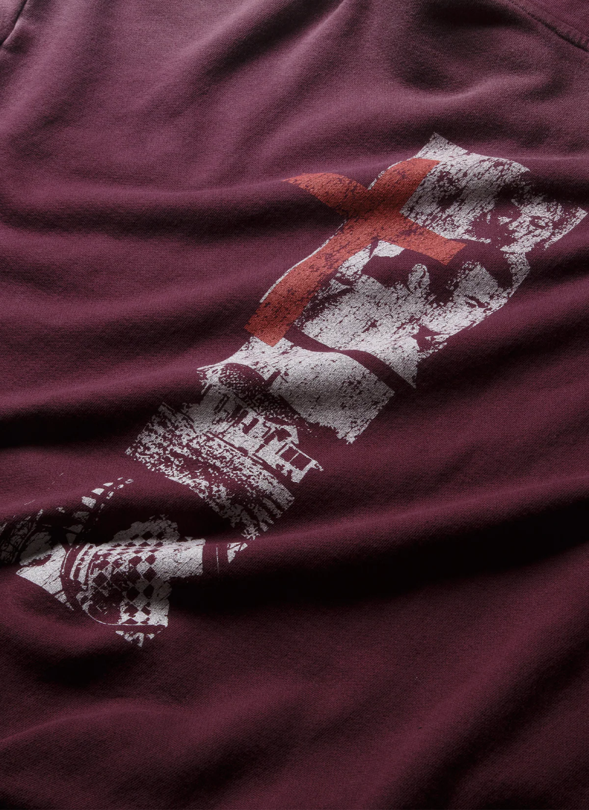 Pieces Inhumane Half Zip Sweatshirt Vintage Maroon - Image 3