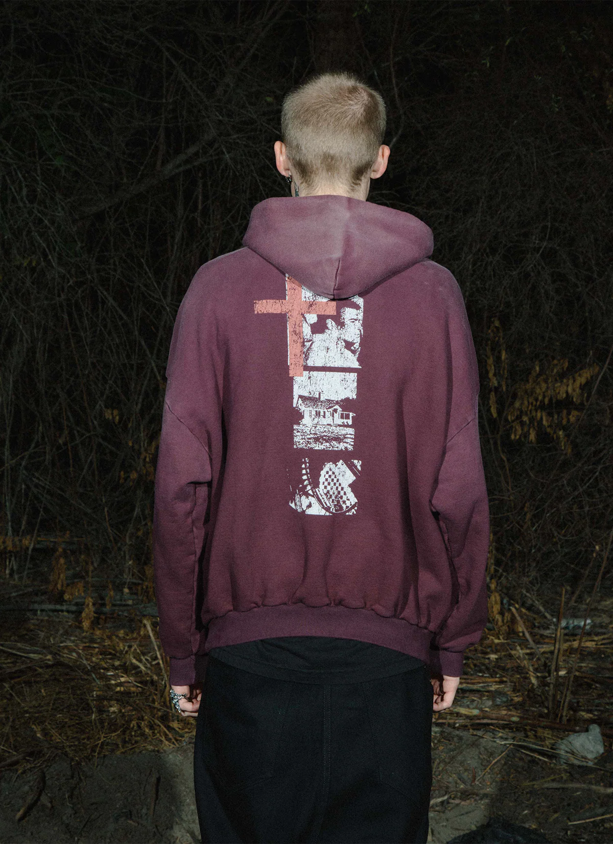 Pieces Inhumane Half Zip Sweatshirt Vintage Maroon - Image 5