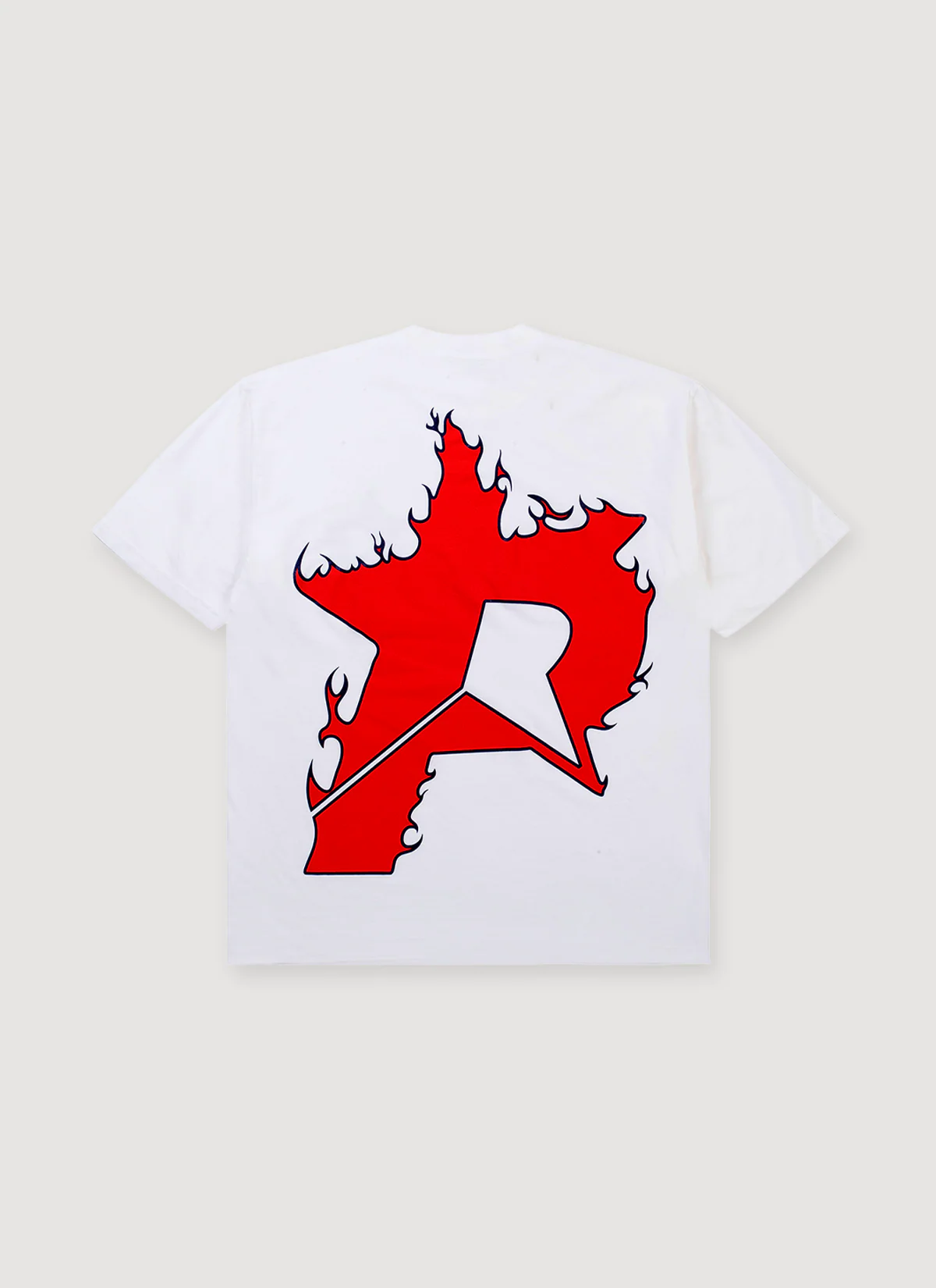 Pieces P Star Flame Tee Off White Scarlet