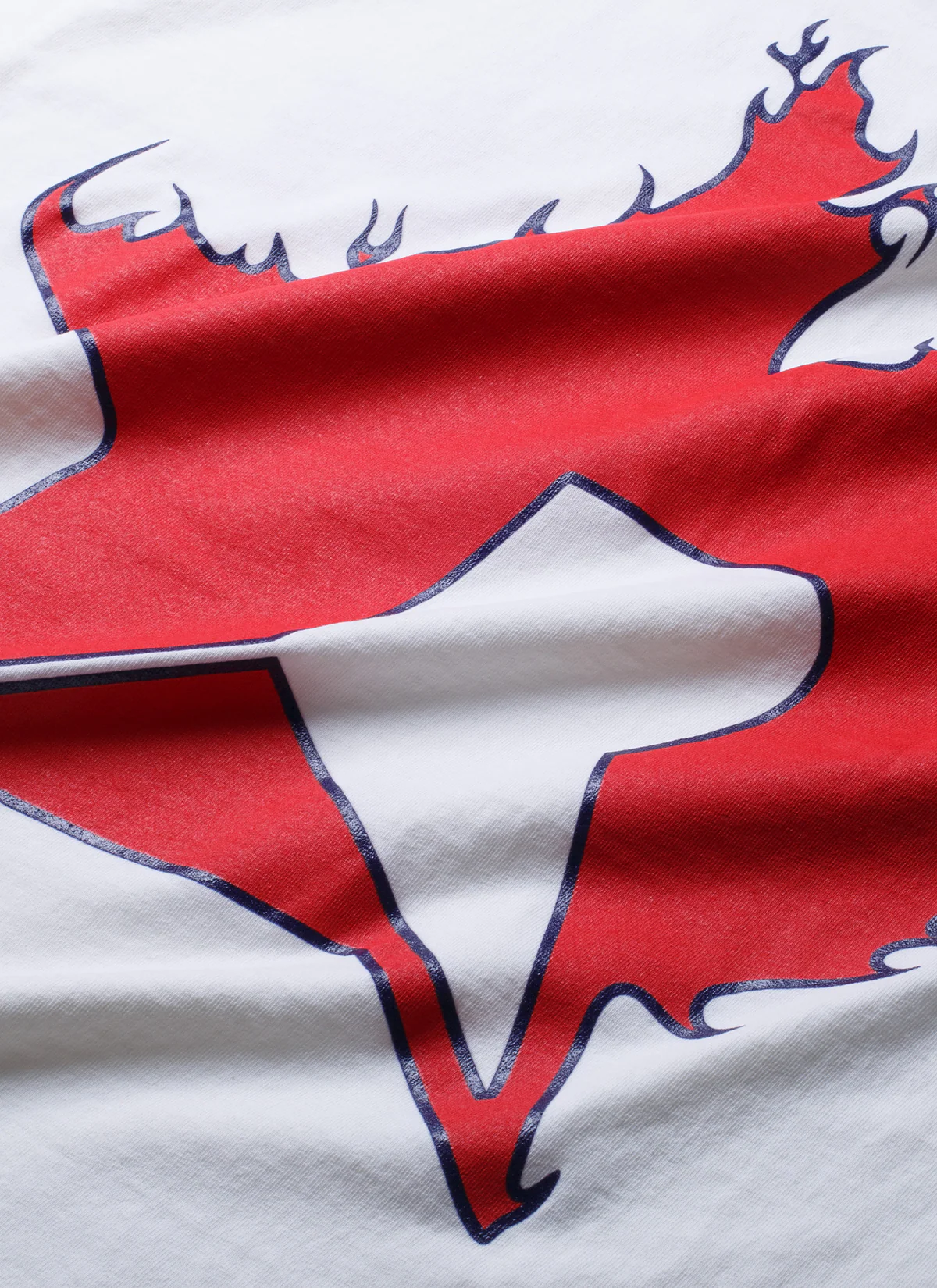 Pieces P Star Flame Tee Off White Scarlet - Image 3
