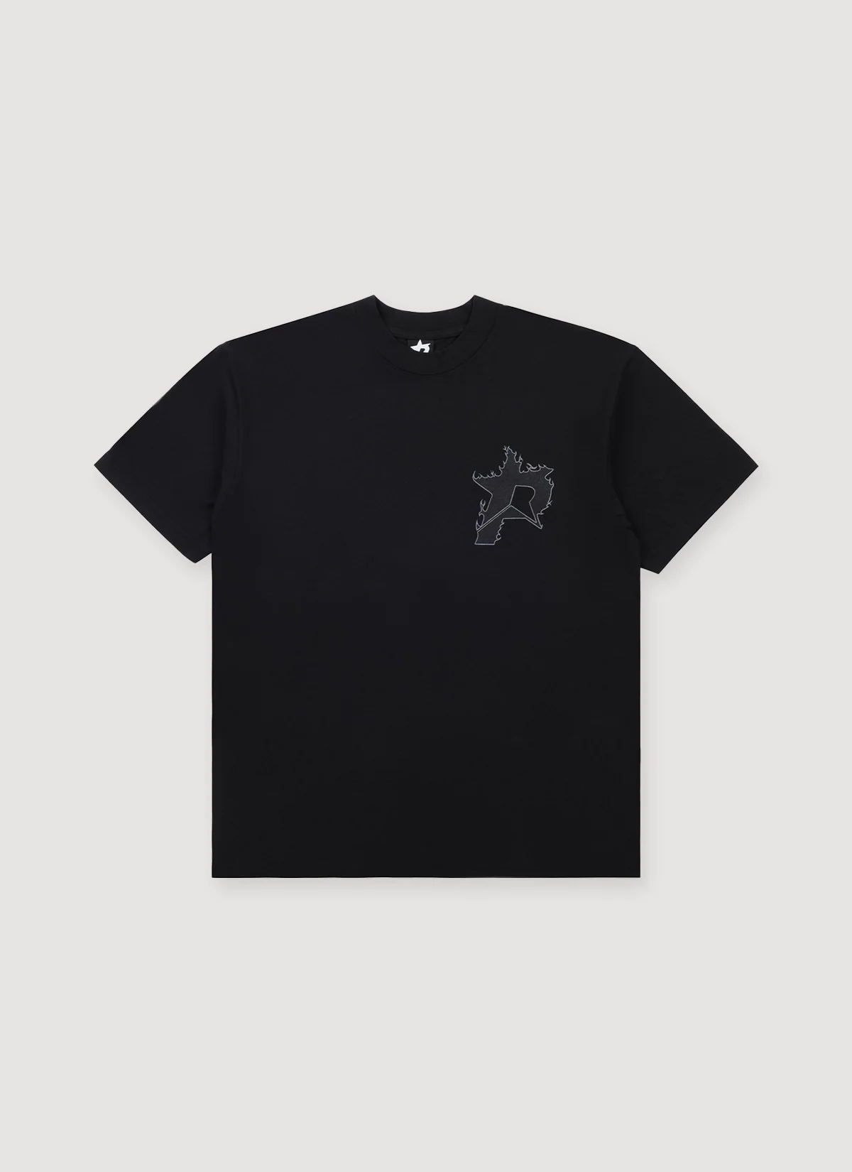 Pieces P Star Flame Tee Tonal Black V2 - Image 2