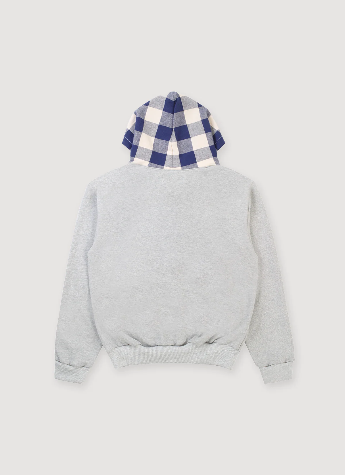 Pieces TKYPD Plaid Hooded Zip Up Sweatshirt Heather Grey - Image 2