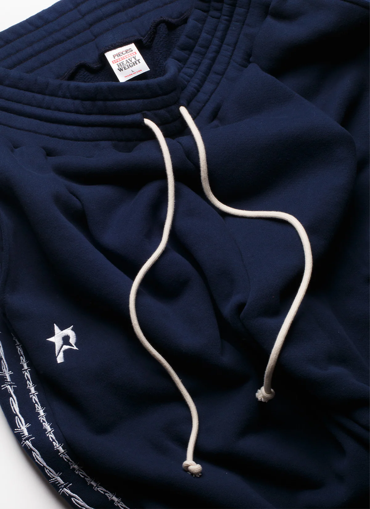 Pieces Wired Pleated Sweatpants Navy - Image 3