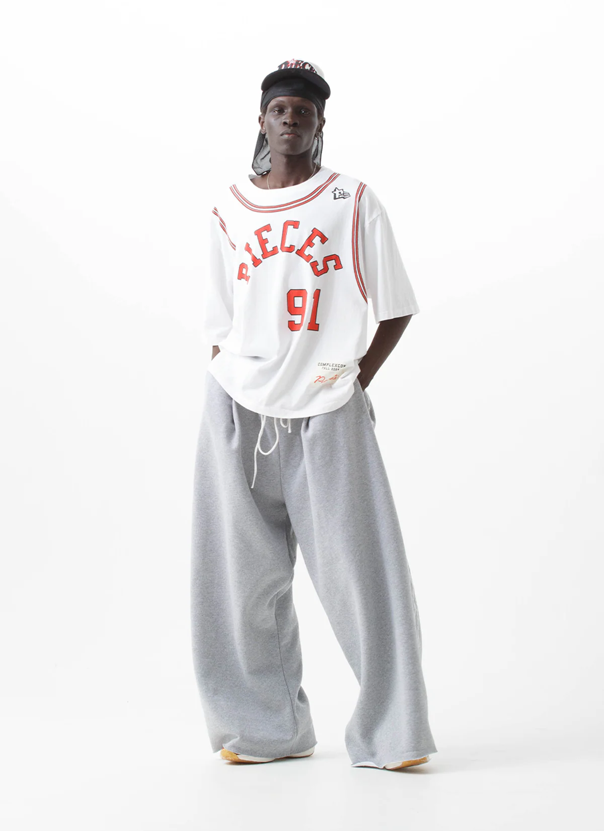 Pieces Wired Pleated Sweatpants Heather Grey - Image 4