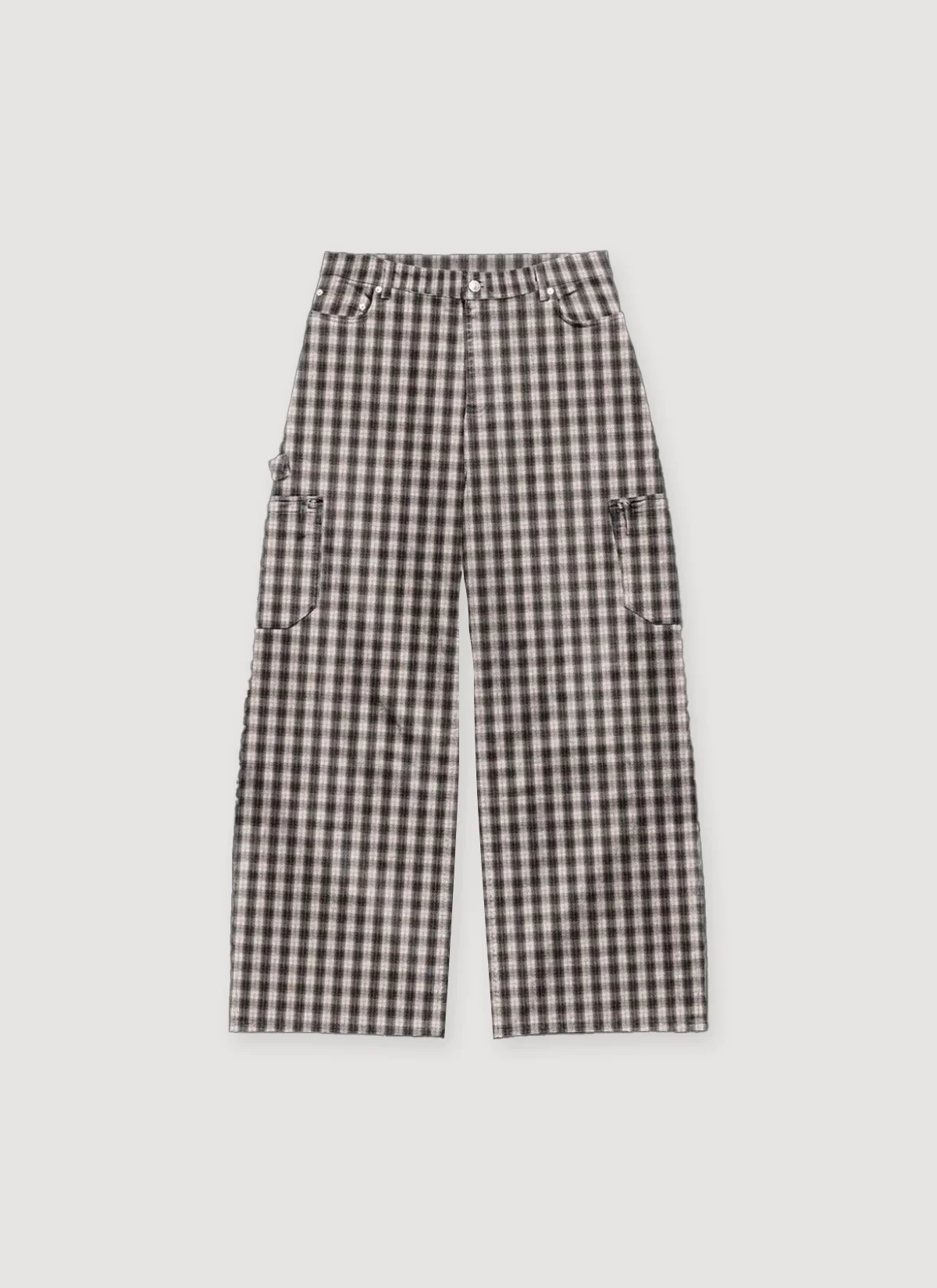 GV Gallery Plaid Cargo Pants Tan Black