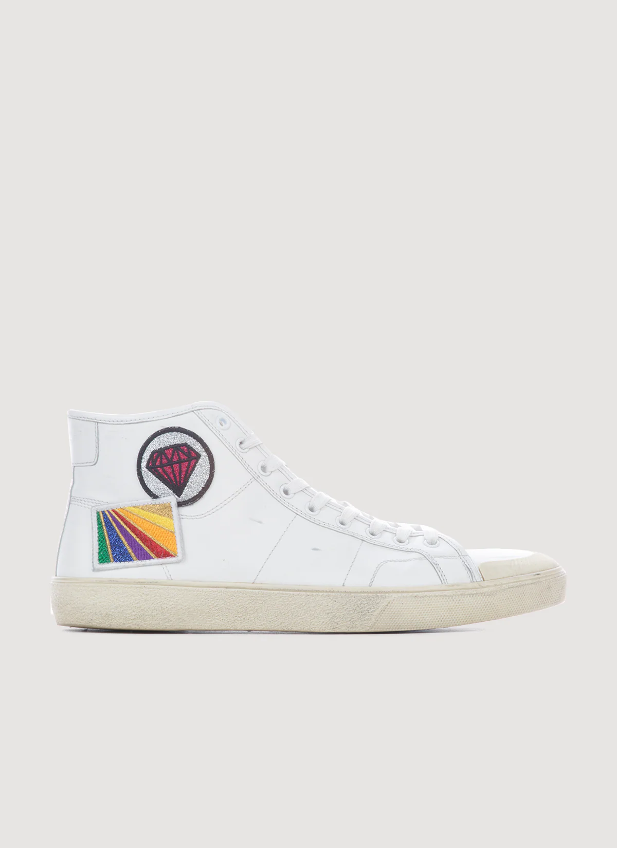 Saint Laurent SL37 Patch High Top Sneaker White (Pre-Owned)