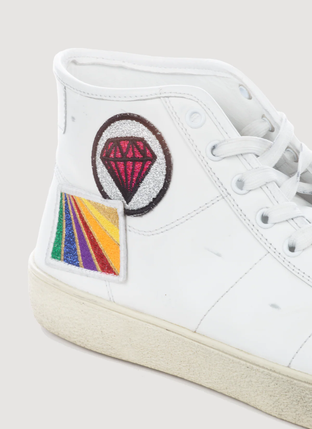 Saint Laurent SL37 Patch High Top Sneaker White (Pre-Owned) - Image 3