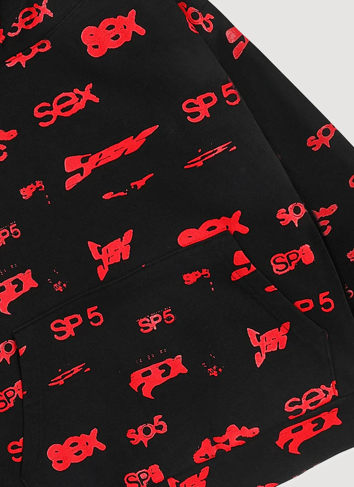 Sp5der Worldwide SEX AOP Sweatshirt Black Red - Image 3