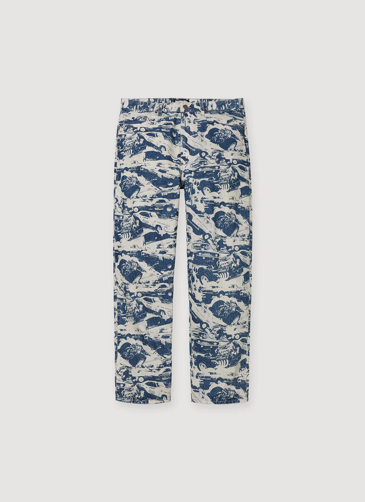 Supreme Hysteric Glamour Cars Baggy Jeans Washed Blue
