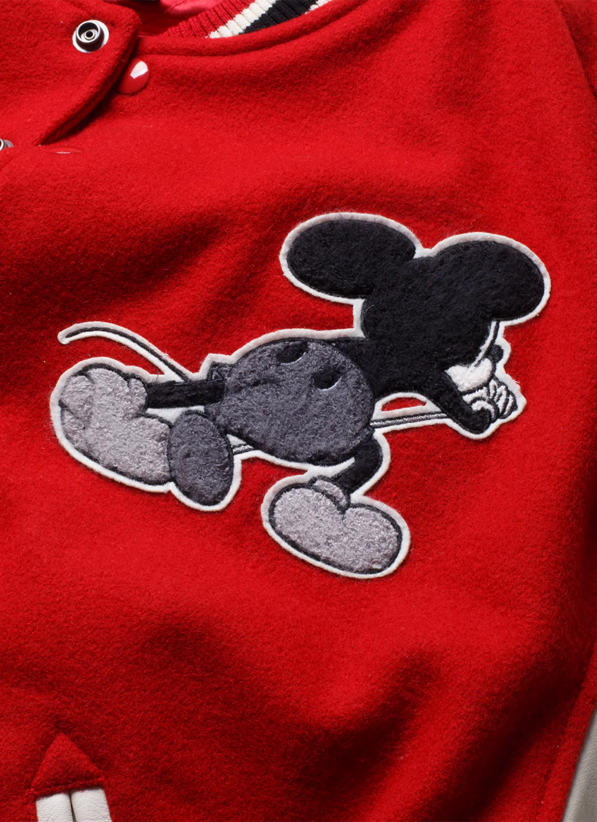 Supreme Number (N)ine Mickey Mouse Varsity Jacket Red - Image 3