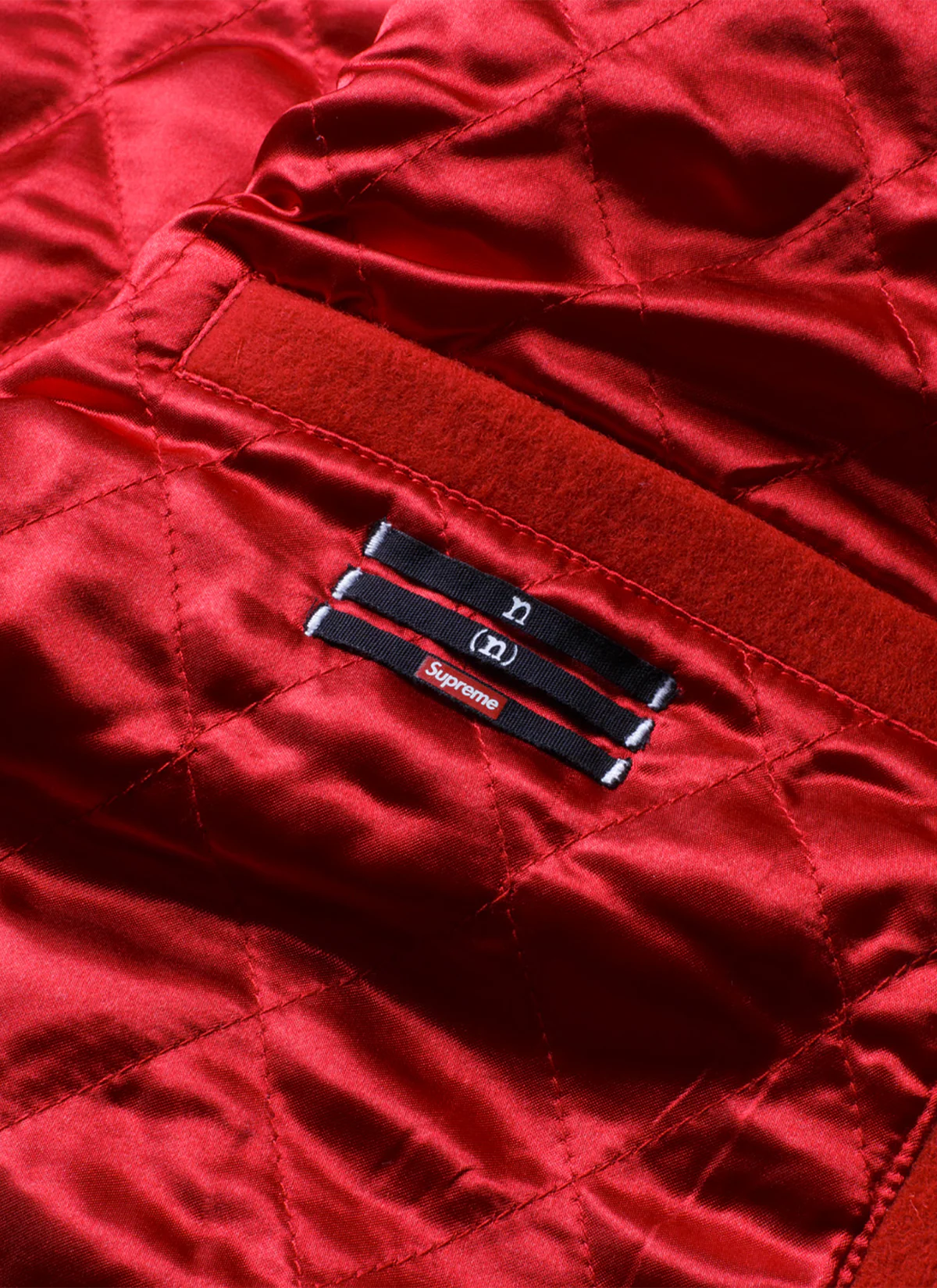 Supreme Number (N)ine Mickey Mouse Varsity Jacket Red - Image 5