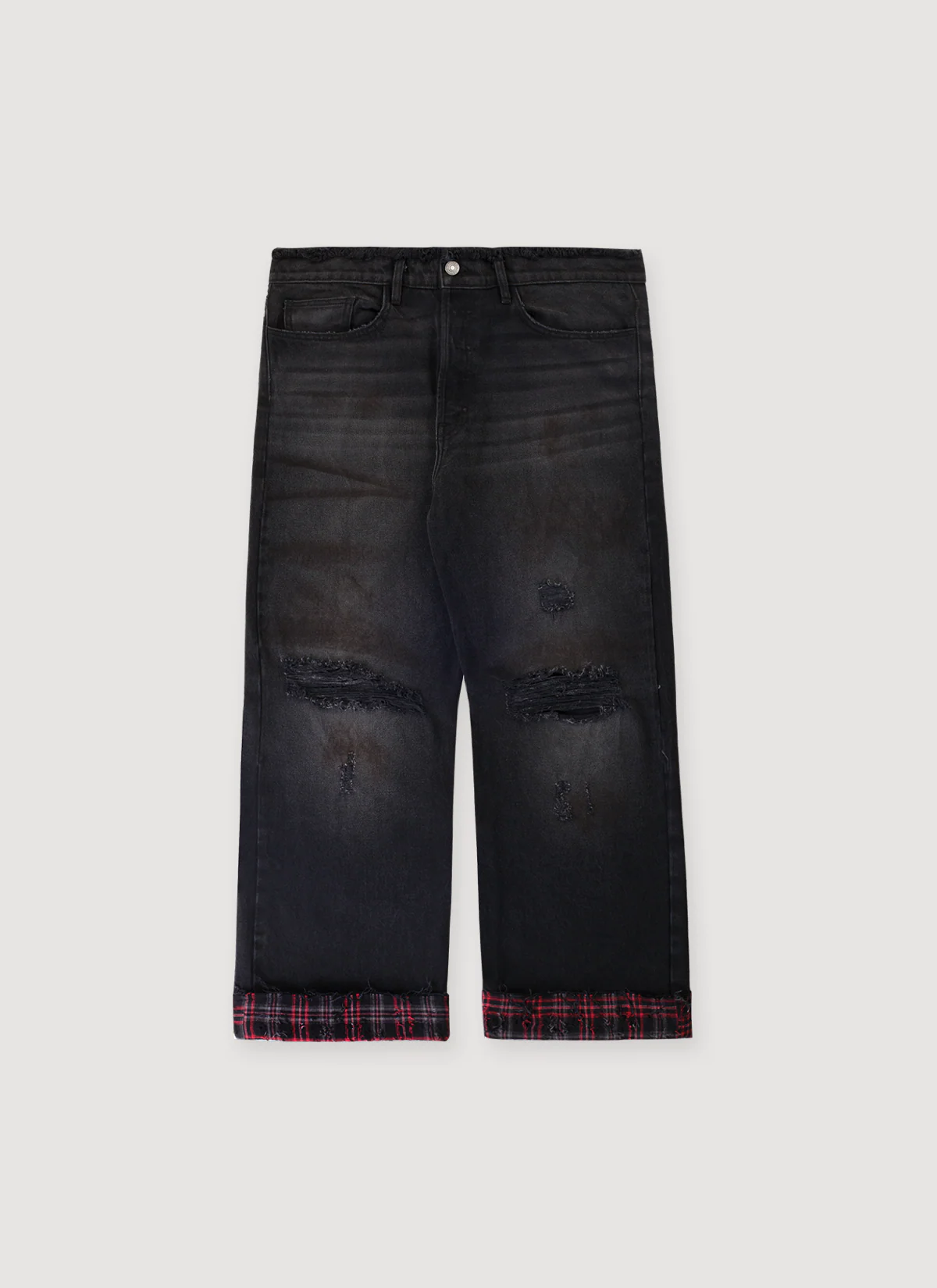 Pieces Thrashed Denim V2 Damaged Black