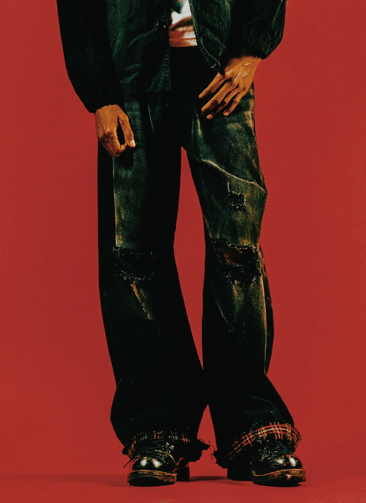 Pieces Thrashed Denim V2 Damaged Black - Image 5