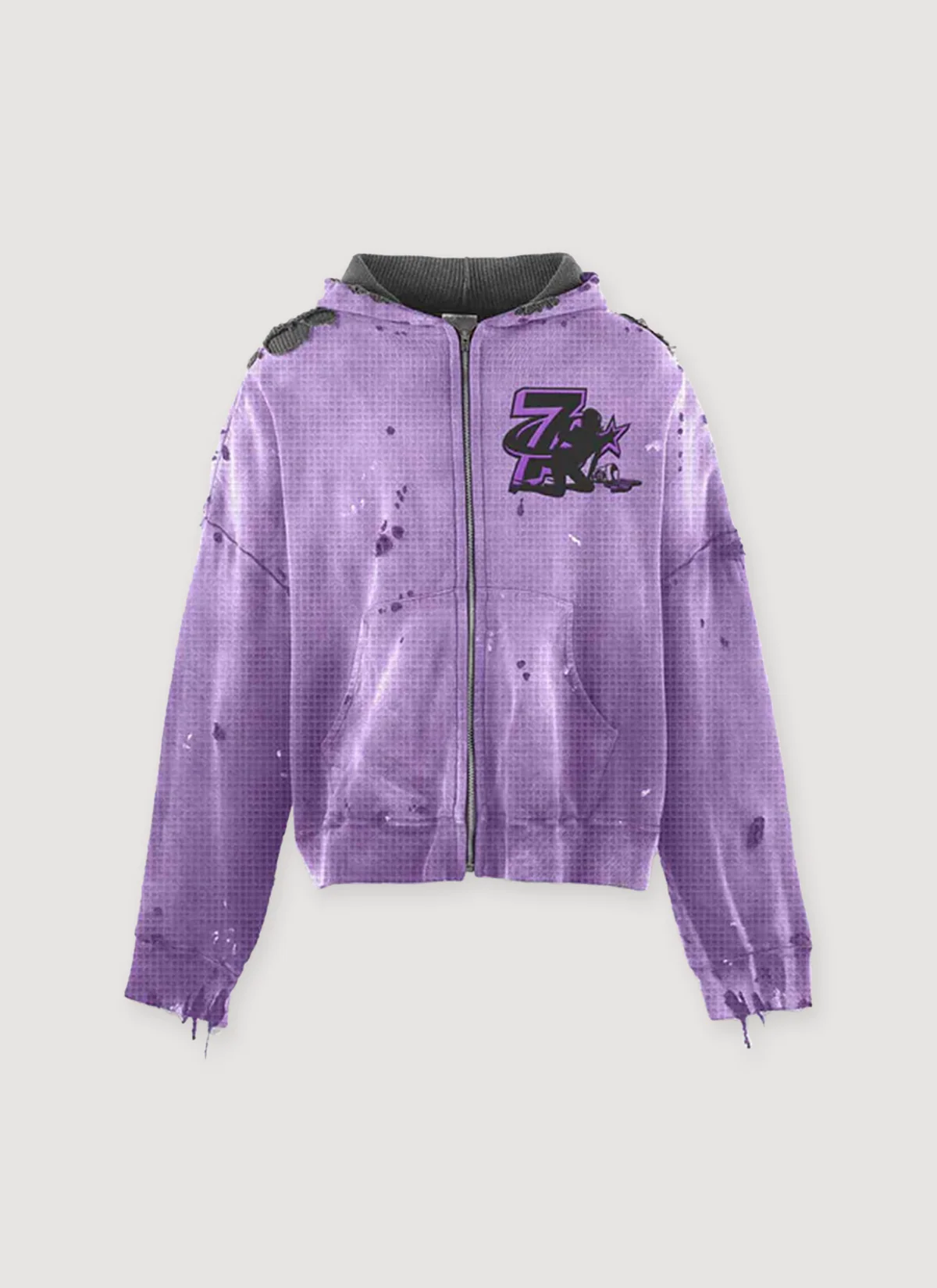 Triple Sevens Trap Reversible Zip Up Sweatshirt Purple Black