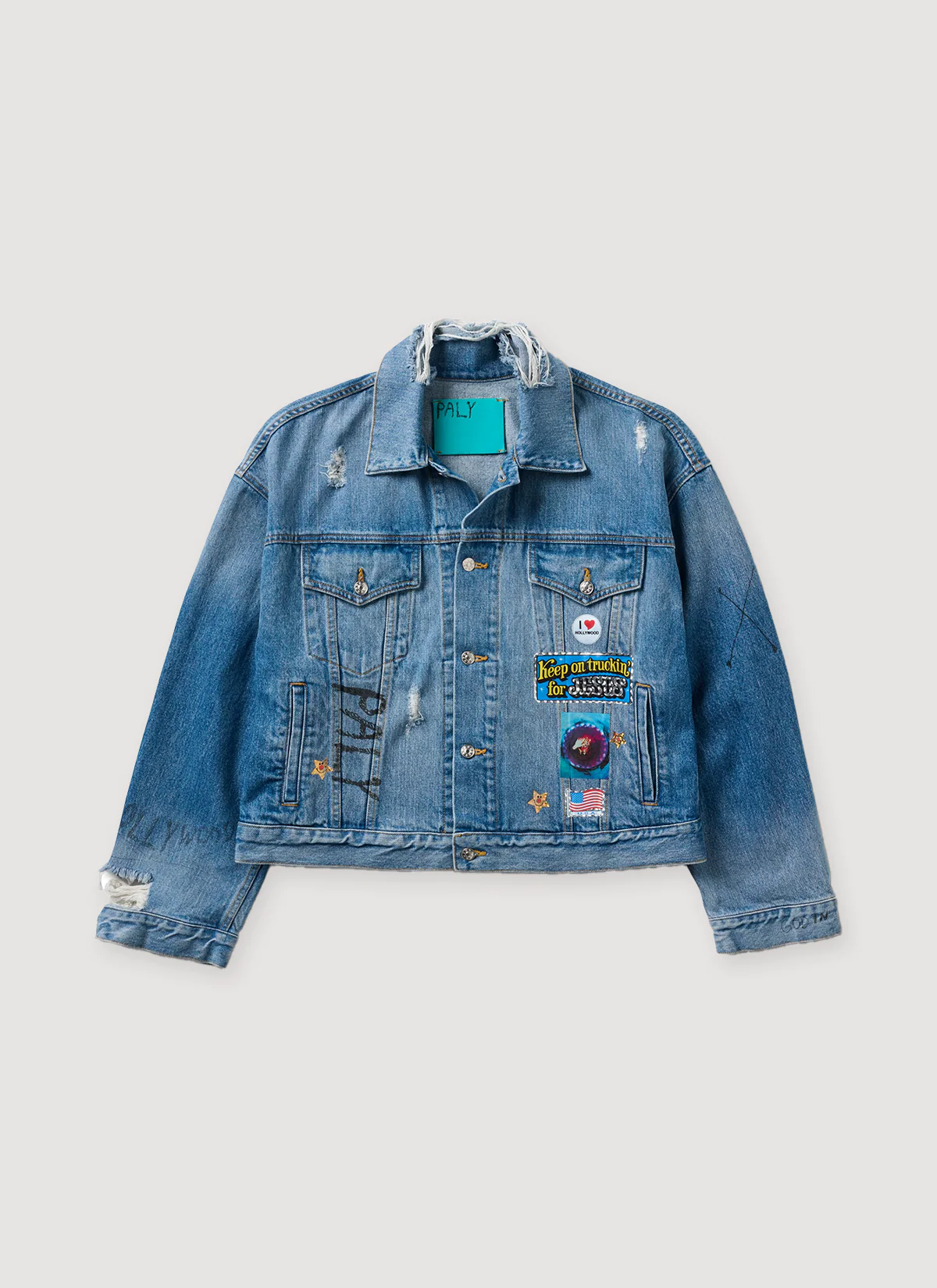 Paly Hollywood Try Hard Denim Trucker Jacket Indigo