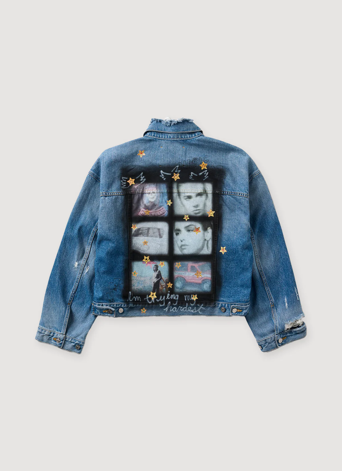Paly Hollywood Try Hard Denim Trucker Jacket Indigo - Image 2