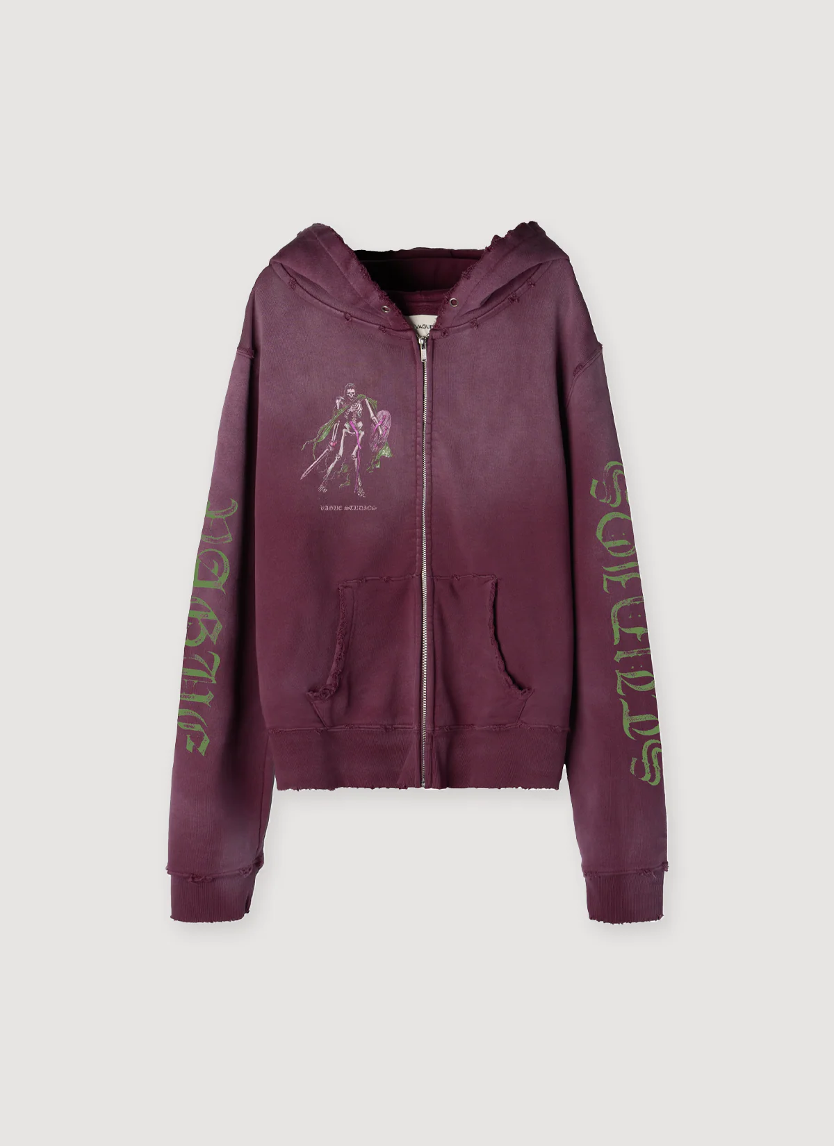 Vague Studios Bones Zip Up Sweatshirt Sunbeat Plum