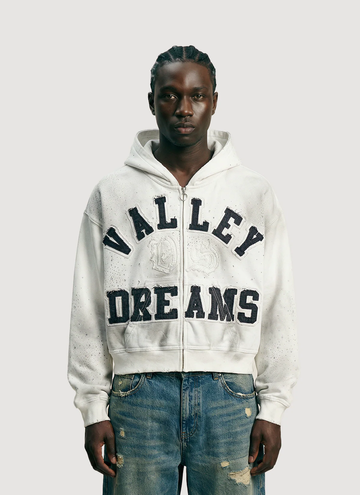 Vale Forever Classico Zip Up Sweatshirt White - Image 3