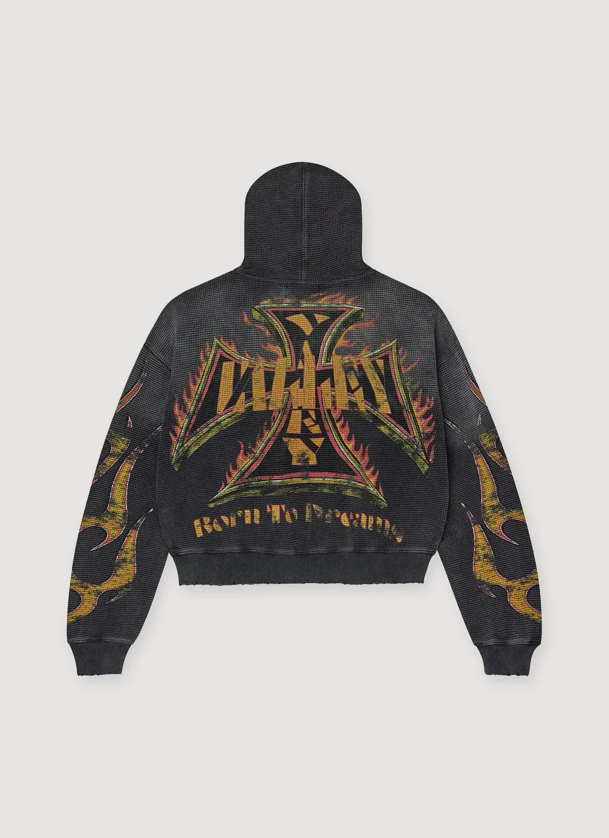 Vale Forever Reborn Waffle Zip Up Sweatshirt Black - Image 2