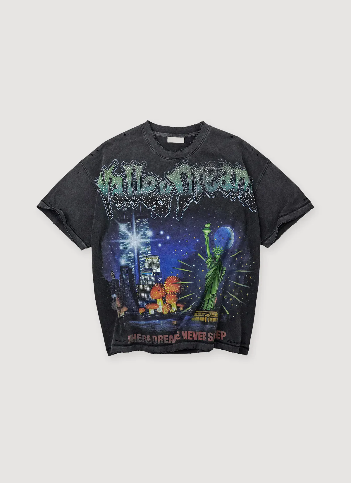 Vale Forever Skyline Bling Tee Vintage Black