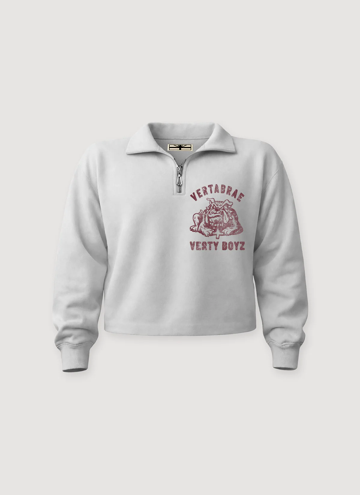 Vertabrae Sandlot Quarter Zip Sweater Heather Grey