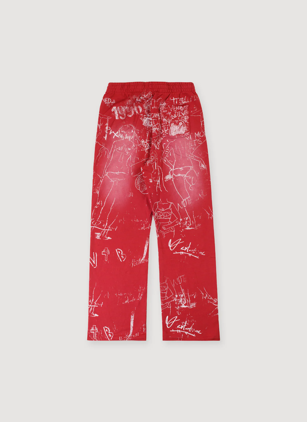 Vertabrae Silo Sketch Sweatpants Red - Image 2