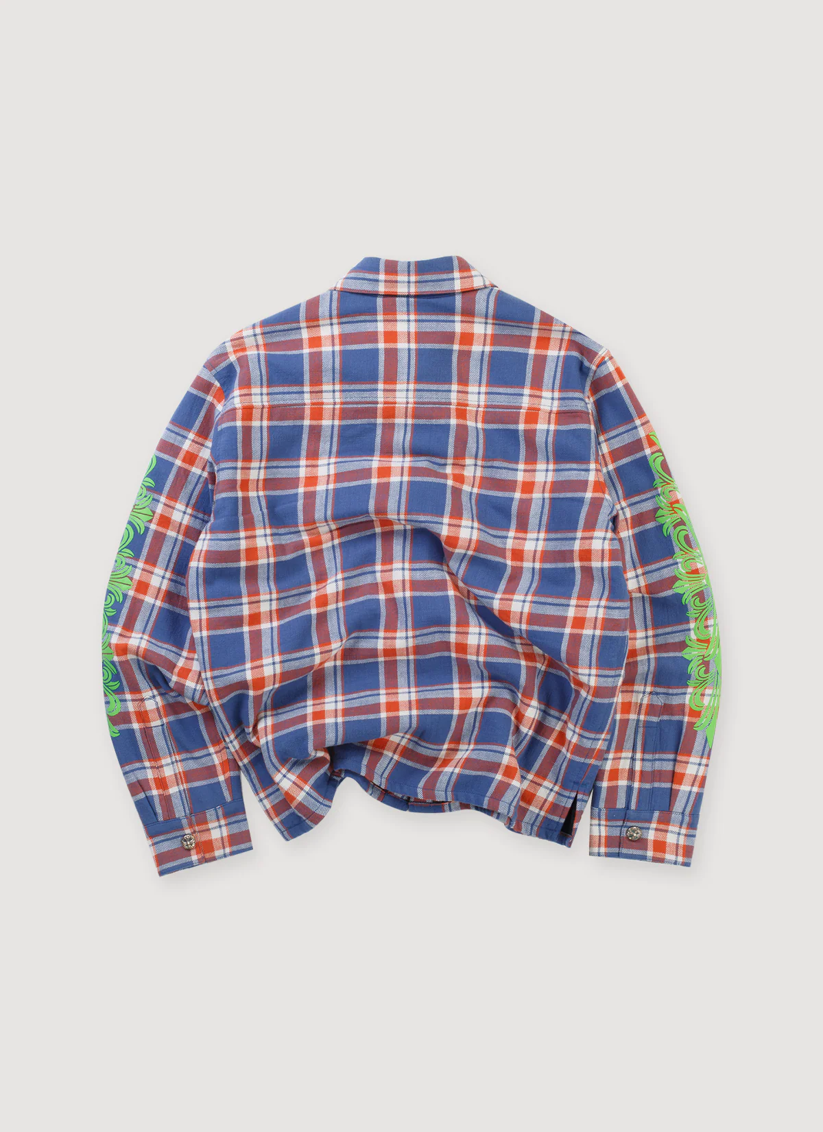 Chrome Hearts Workn Padded Flannel Shirt Blue Red (Pre-Owned) - Image 2